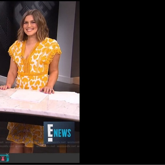 Saylor Revolve Kaiya Yellow White Crochet Lace Dress Midi Dress Large - Picture 3 of 16